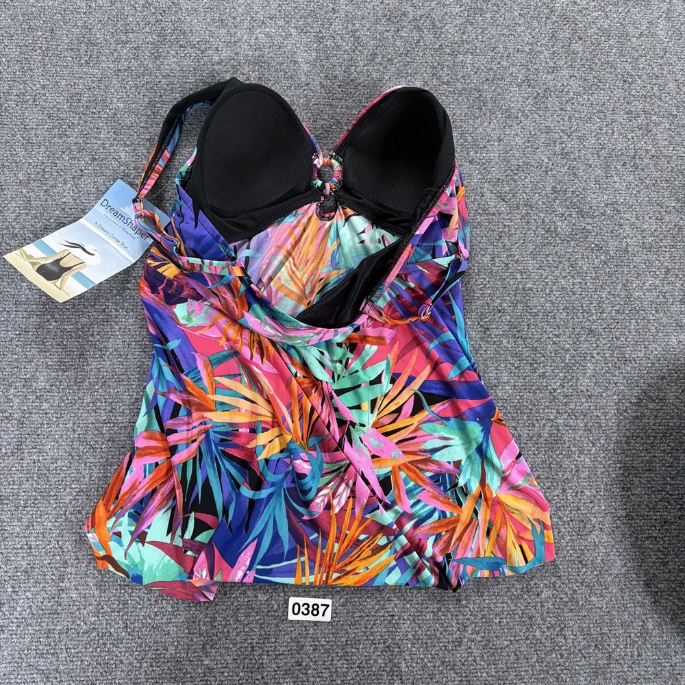 DreamShaper by Miraclesuit Tankini Top Size 12 Swim Tropical Beach Slimming NEW - Picture 6 of 9